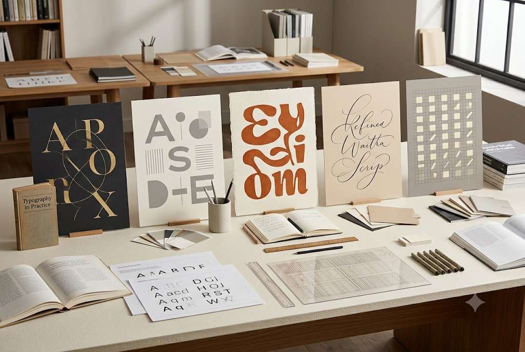 Typography font categories including serif, sans serif, display, script, and monospace styles